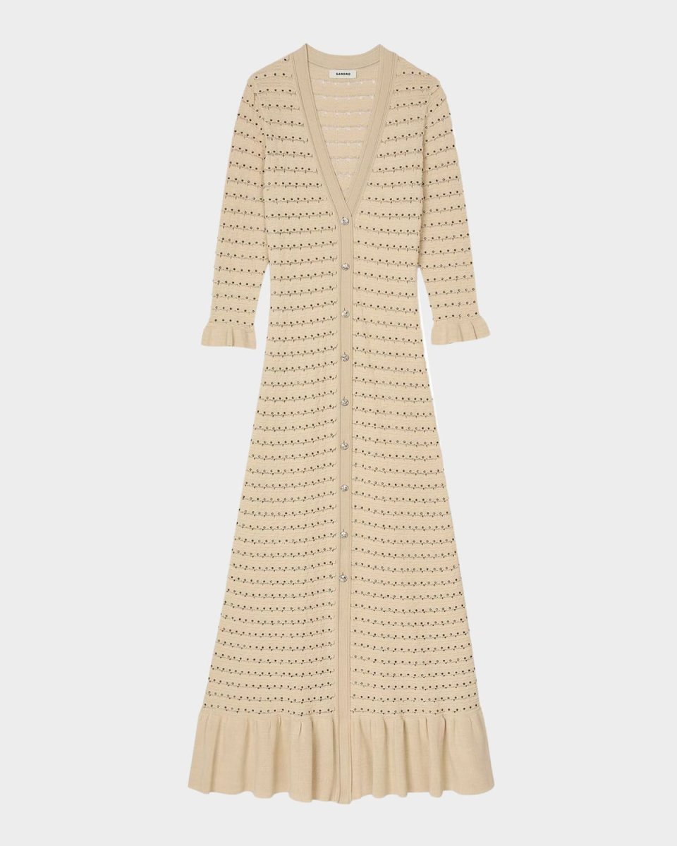 Charmante Knit Button-Front Midi Dress